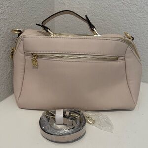 BCBGeneration Cream White Crossbody Bag Satchel Vegan Leather